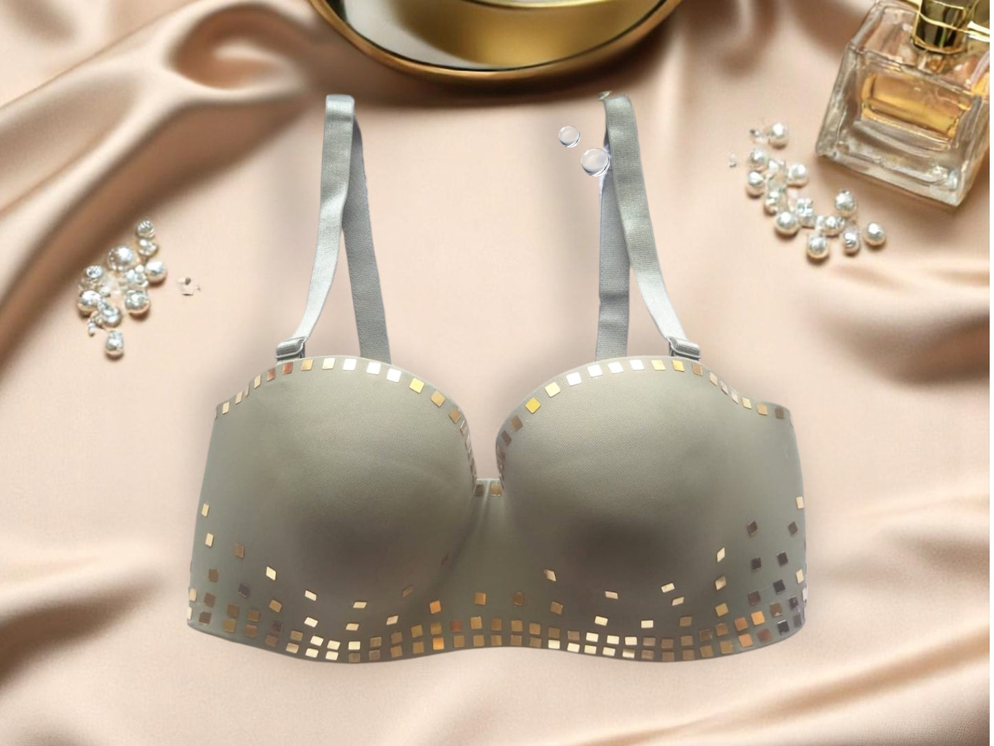 Red Push-Up Bra with Gold Details – Sexy Lingerie