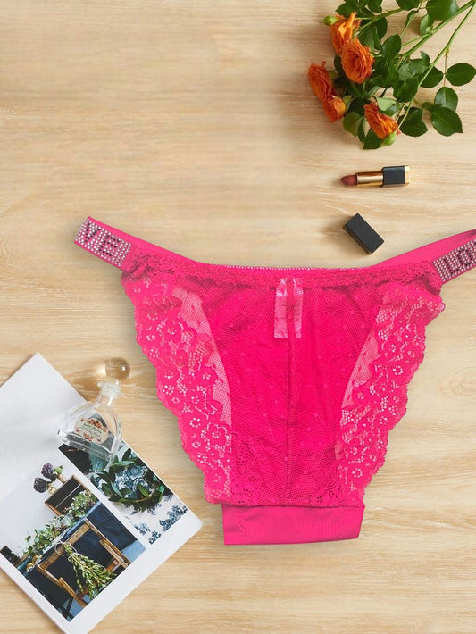LOVE Strap Lace-Trim Bikini Panty – Stylish, Comfy & Stretchable
