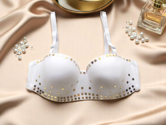 Red Push-Up Bra with Gold Details – Sexy Lingerie