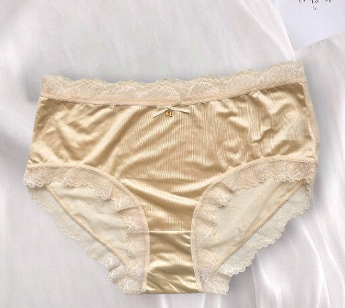 Luxury Satin & Lace Mid-Rise Panty  – Ultra Soft & Elegant