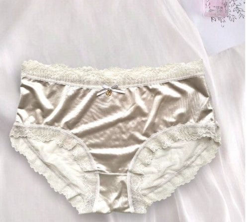 Luxury Satin & Lace Mid-Rise Panty  – Ultra Soft & Elegant