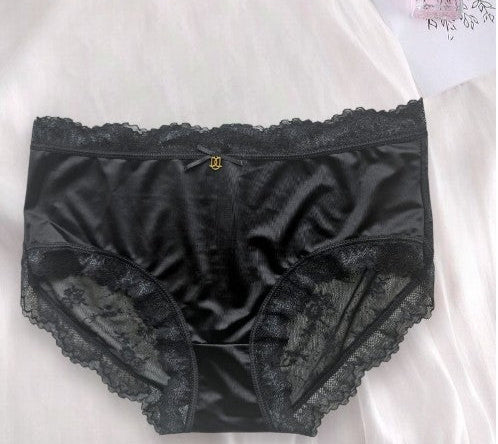 Luxury Satin & Lace Mid-Rise Panty  – Ultra Soft & Elegant