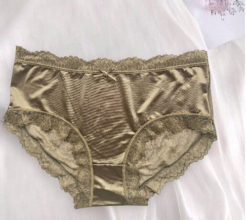 Luxury Satin & Lace Mid-Rise Panty  – Ultra Soft & Elegant