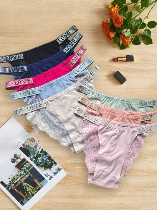 LOVE Strap Lace-Trim Bikini Panty – Stylish, Comfy & Stretchable