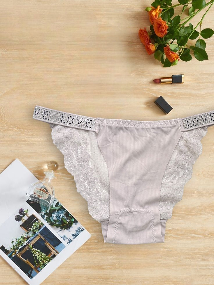 LOVE Strap Lace-Trim Bikini Panty – Stylish, Comfy & Stretchable