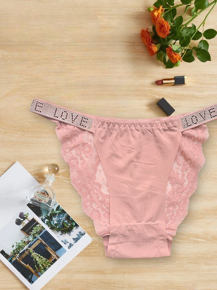 LOVE Strap Lace-Trim Bikini Panty – Stylish, Comfy & Stretchable